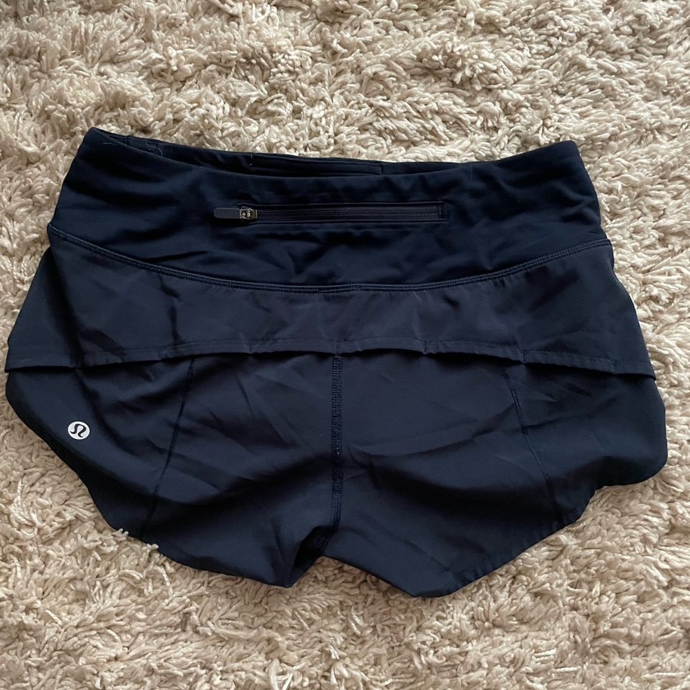 Navy Lululemon speed up shorts